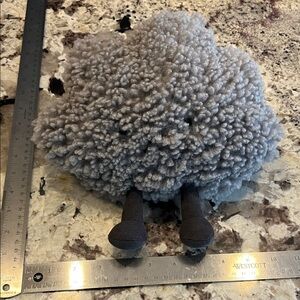 Jellycat Amuseable Gray Cloud Plush Pillow with Knit Legs